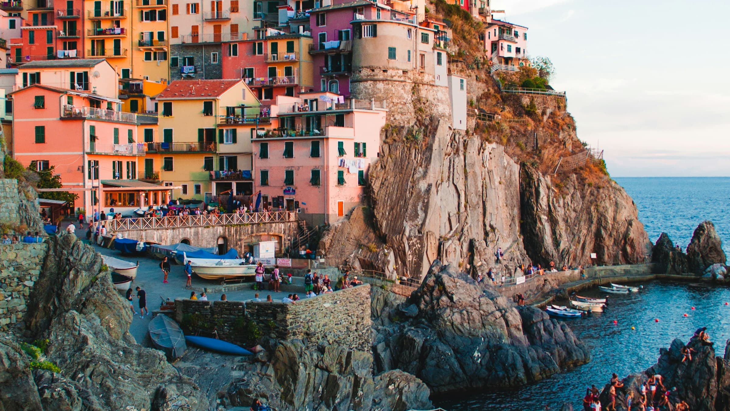 Colorful Cinque Terre houses on the Ligurian coast